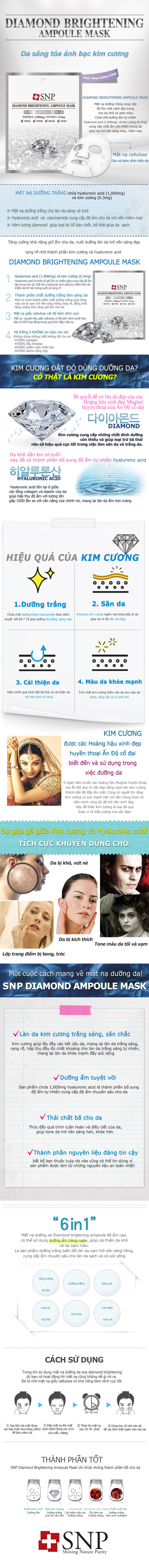 Mặt Nạ Ampoule Tinh Chất Kim Cương Dưỡng Da Trắng Sáng - DIAMOND BRIGHTENING AMPOULE MASK