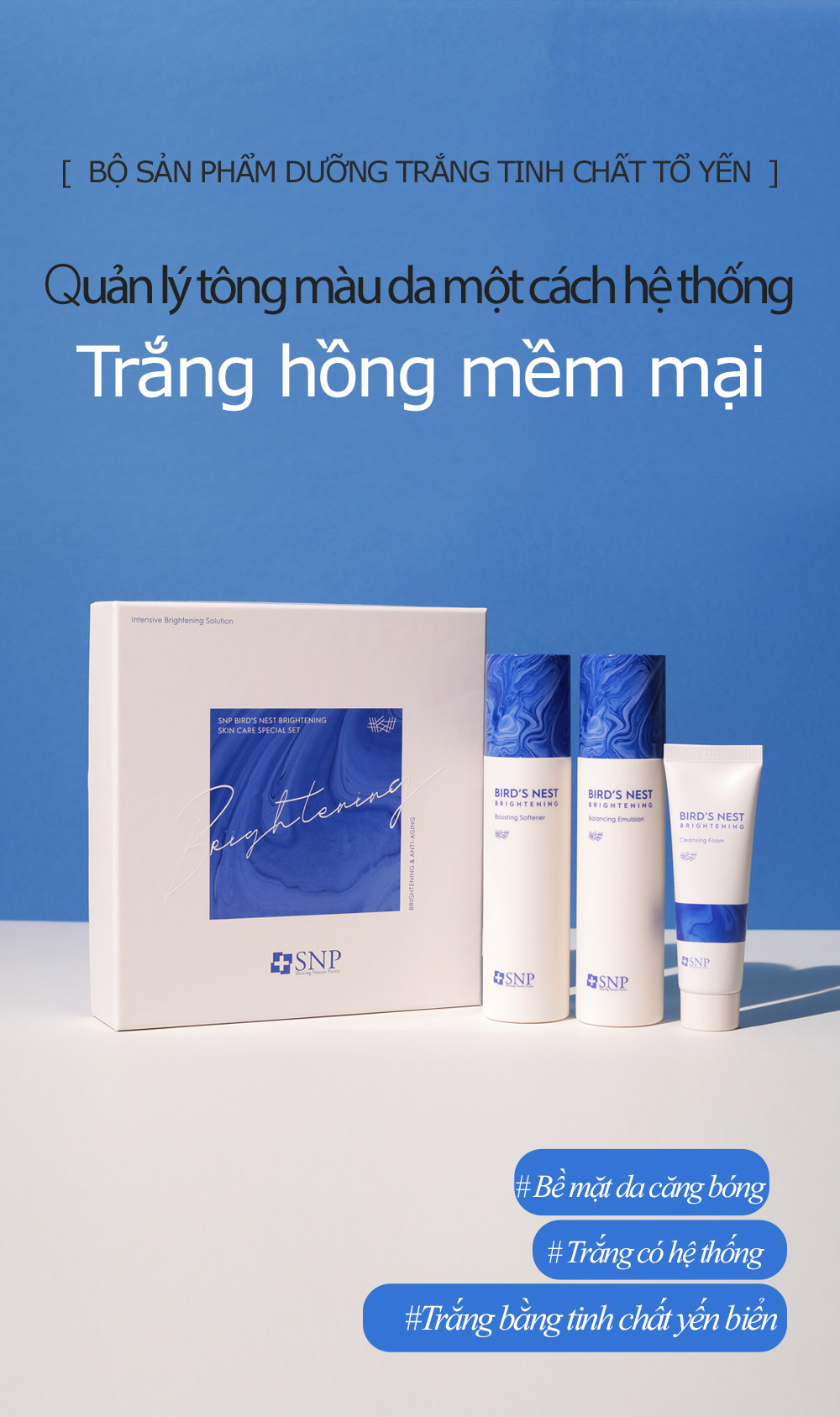 Bộ sản phẩm dưỡng trắng da tinh chất tổ yến - Bird's Nest Brightening Special Set