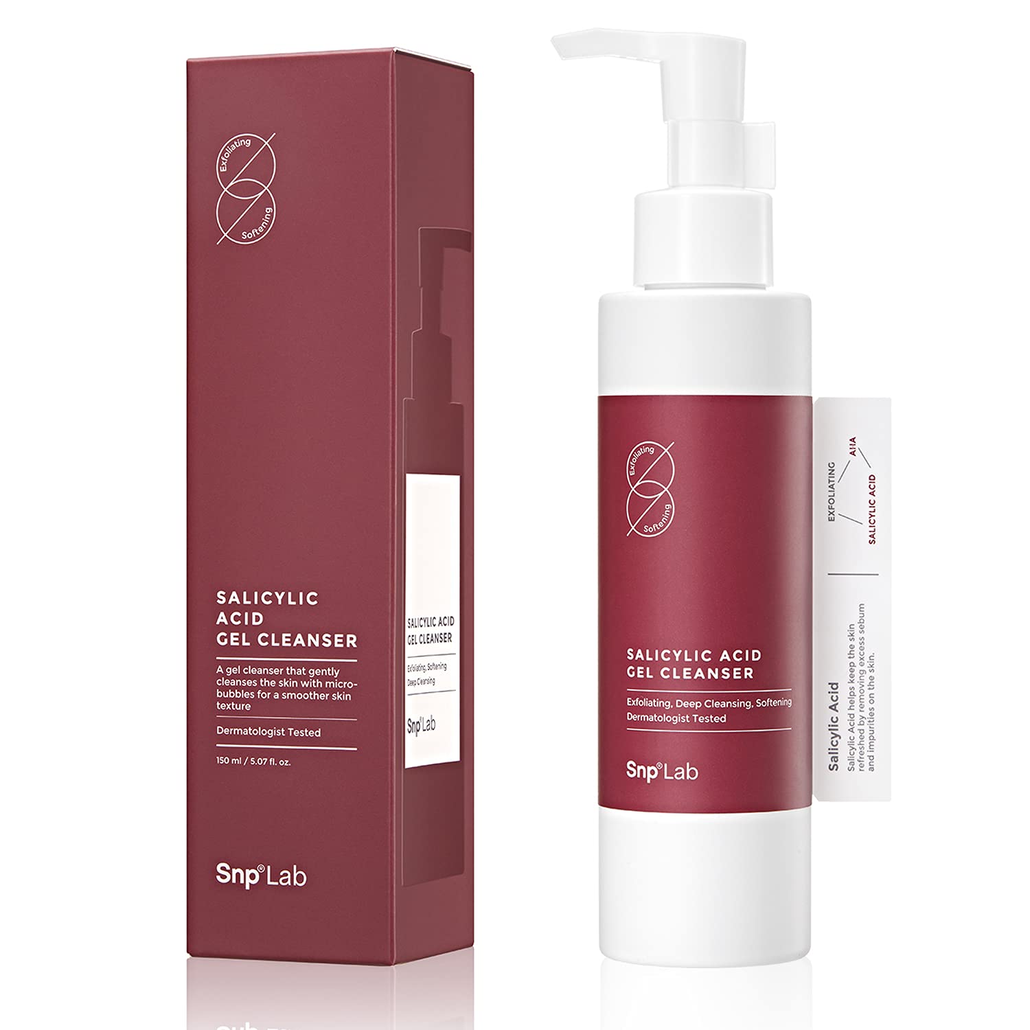 Sữa rửa mặt BHA cho da nhạy cảm, da mụn SNP LAB Salicylic Acid Gel Cleanser