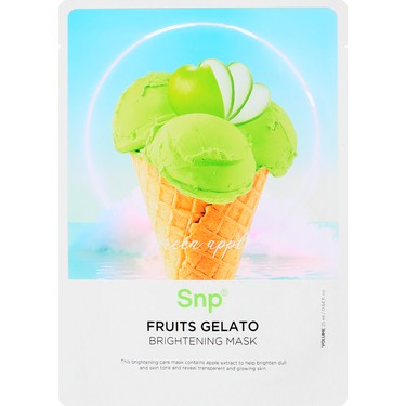 Mặt nạ dưỡng trắng tinh chất TÁO XANH - SNP Fruits Gelato Brightening Mask